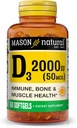 D3 vitamīns 2000 SV Ultra spēks, atbalsta kaulu blīvums, stiprums un imūnā veselība, 60 softgeli