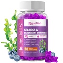 Sea Moss Gumies & Elderberry - vitamīns C + cinks - spēks Imūnās un vairogdziedzera atbalsts Booster Gummy Bears bērniem un pieaugušajiem - 60 Natural Seamoss Gumies