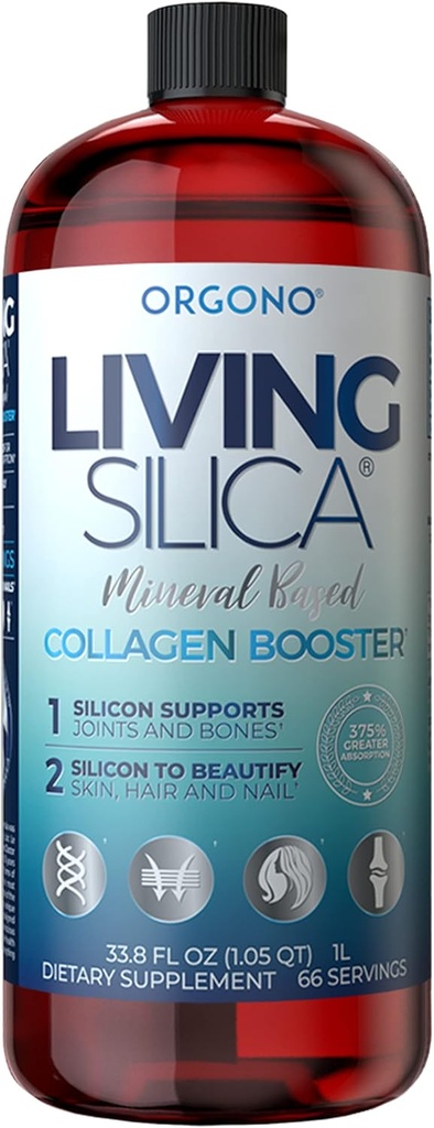 Orgono Living Silica kolagēna pastiprinātājs   ; Vegan minerālu bāzes silica papildinājums ; atbalsta veselīgu kolagēns & elastīns ražošana locītavu un kaulu atbalstam, glowing āda, spēcīgi mati un naglas 