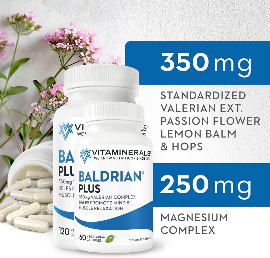 Vitaminerāli 33+ Baldrian® Plus Dabiskās relaksācijas atbalsts Standartizēts baldriāna ekstrakts (60)