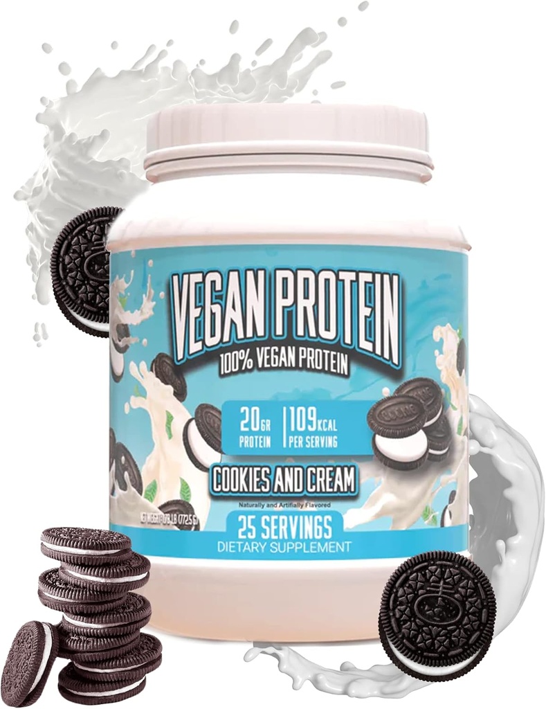 Milzīgi papildinājumi Vegan proteīns pulveris - Cookies & Cream - Superior augu proteīna pulveris, 20g proteīns uz vienu apkalpo