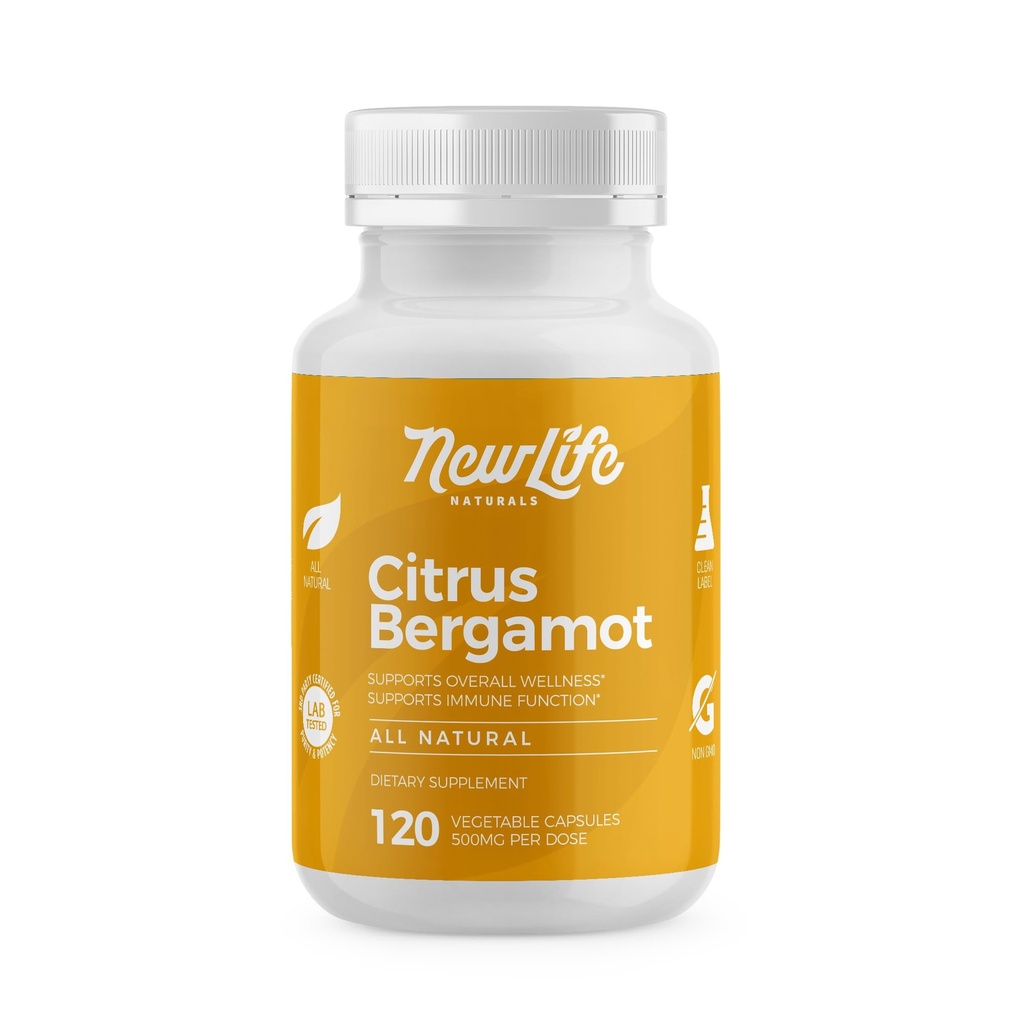 NewLife Naturals Citrus Bergamot Papildinājumi 500 MG holesterīna papildterapijai - 120 Veggie kapsulas