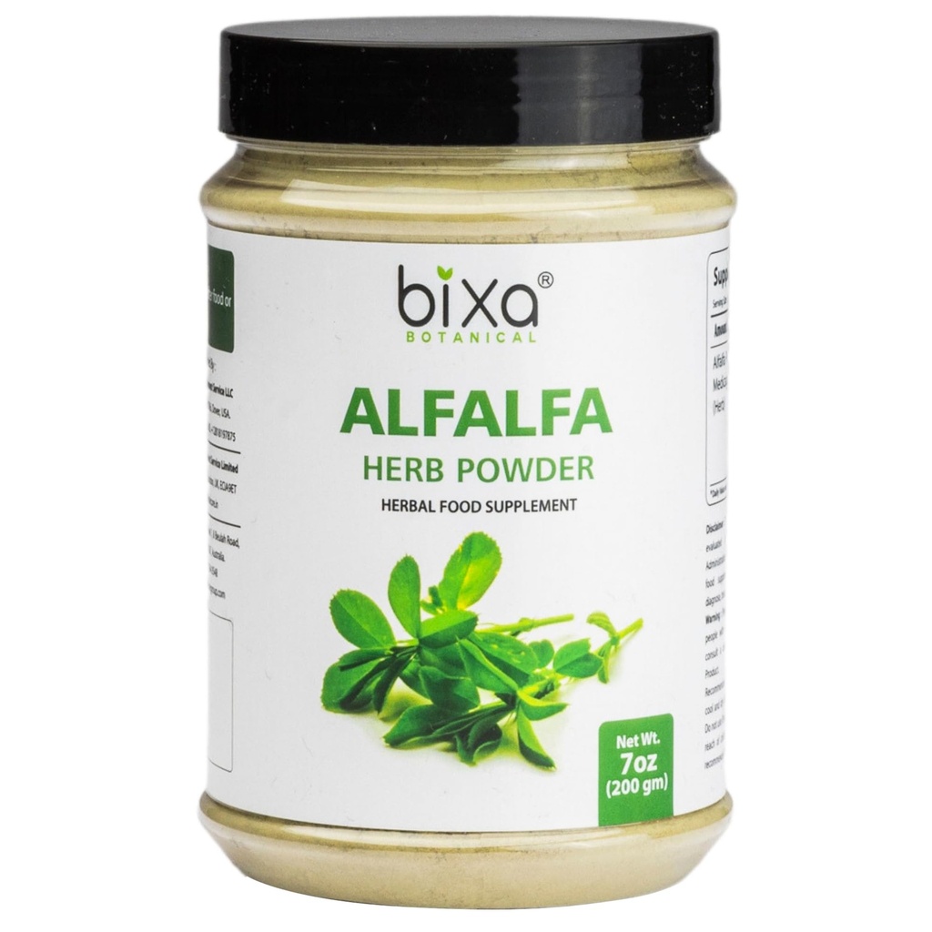 Bixa BOTANICAL Alfalfa pulveris Pure (Medicago Sativa) Superfood        - Ayurvedic Natural Herbal Papildinājums 7 Oz / 200g