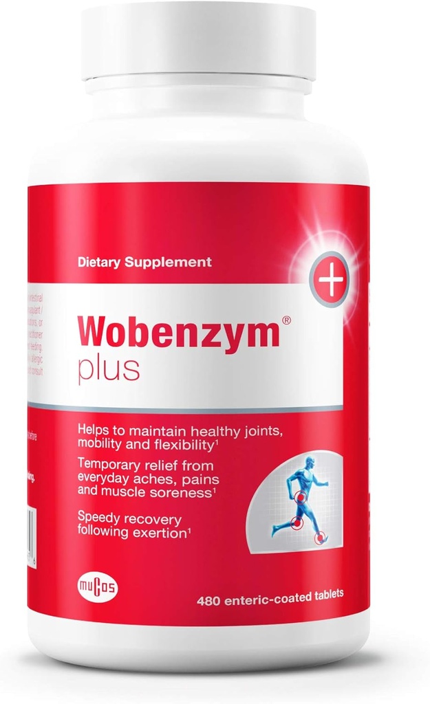 Douglas Laboratories Wobenzym Plus - locītavu atbalsts un muskuļu atkopšanās *y - ar Bromelain, Rutin & Trypsin - Proteolītiskie enzīmi - zarnās šķīstošas tabletes - 480 tabletes