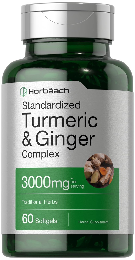 Horbäach Turmeric un ingvera papildinājums 3000 mg 