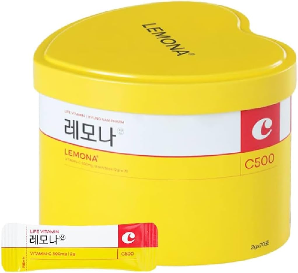 Citronu ūdens uzlabotājs vitamīns C 500mg pulveris, dzeltenās sirds alvas gadījumā Citronu aromatizēts vitamīnu pulveris - 70 stienīši (2g)