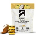 Ascent 100% tīrs sūkalu proteīns pulveris - post Whey Protein Isolāts, Zero mākslīgie Flavors & saldinātāji, bez lipekļa, 5.5g BCAA, 2.1g Leicīns, Essential aminoskābes, ananasu kokosrieksts, 20 Serv