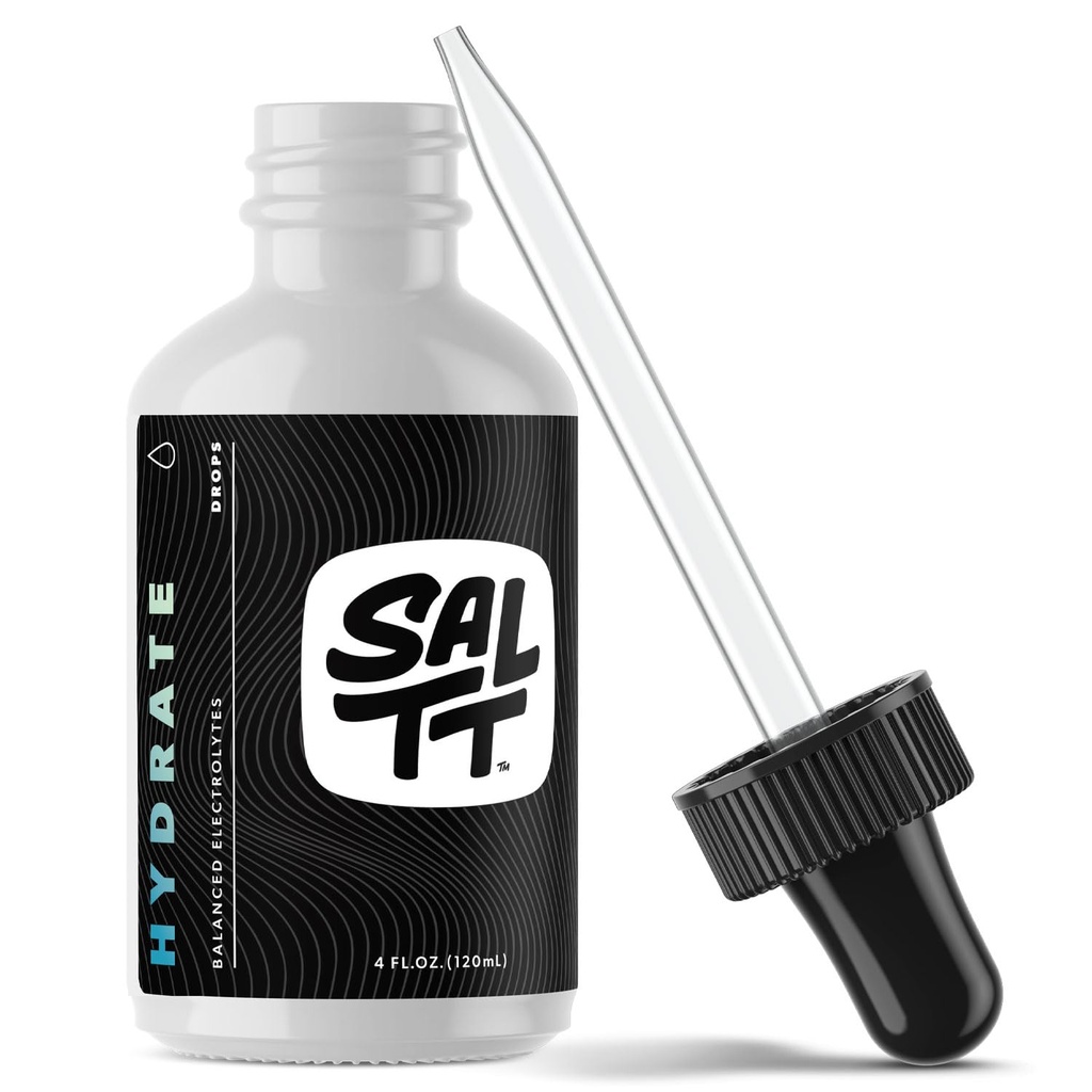 SALTT by Keto Chow - Elektrolītu hidrācijas pilieni - Keto Diēta un intermitējošs badošanās - Imūnsupport - nesatur glutēnu un cukuru - Nātrijs, magnijs, kālija un trakumsērgas minerālvielas - nedegošs - 4 fl oz