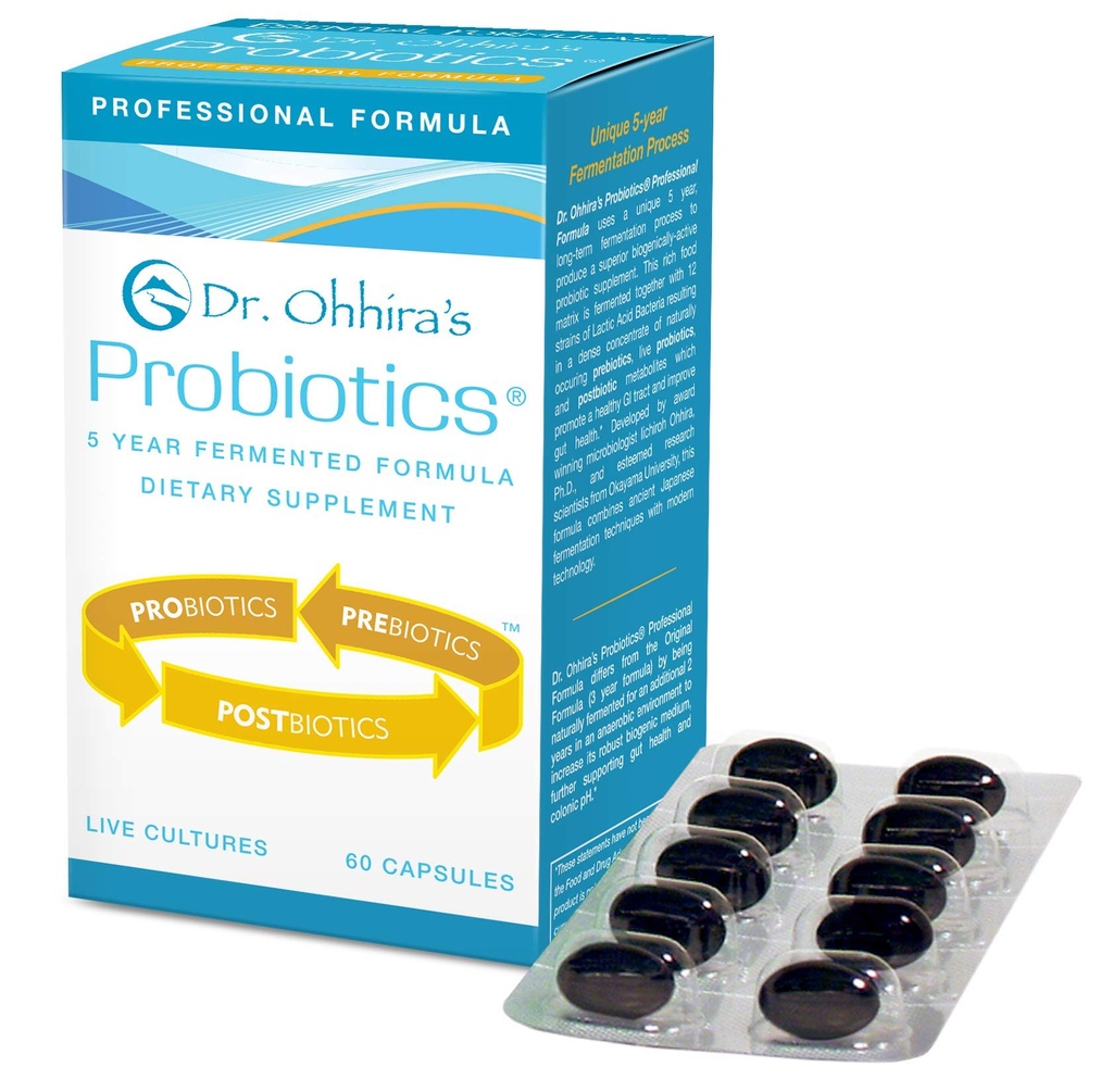 Dr. Ohhira probiotikas Profesionālā formula ar 5 gadu fermentētas prebiotikas, dzīvot aktīvas probiotikas un vienīgais produkts ar Postbiotic Metabolites, 60 kapsulas