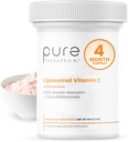 Pure Therapro Rx Liposomālais C vitamīna pulveris, patentēts PureWay Vegan C vitamīna papildinājums, atbalsta veselīgu novecošanu, imūnās funkcijas un kolagēna veidošanos, ne-GMO, ražots ASV (66g,120 Servē)