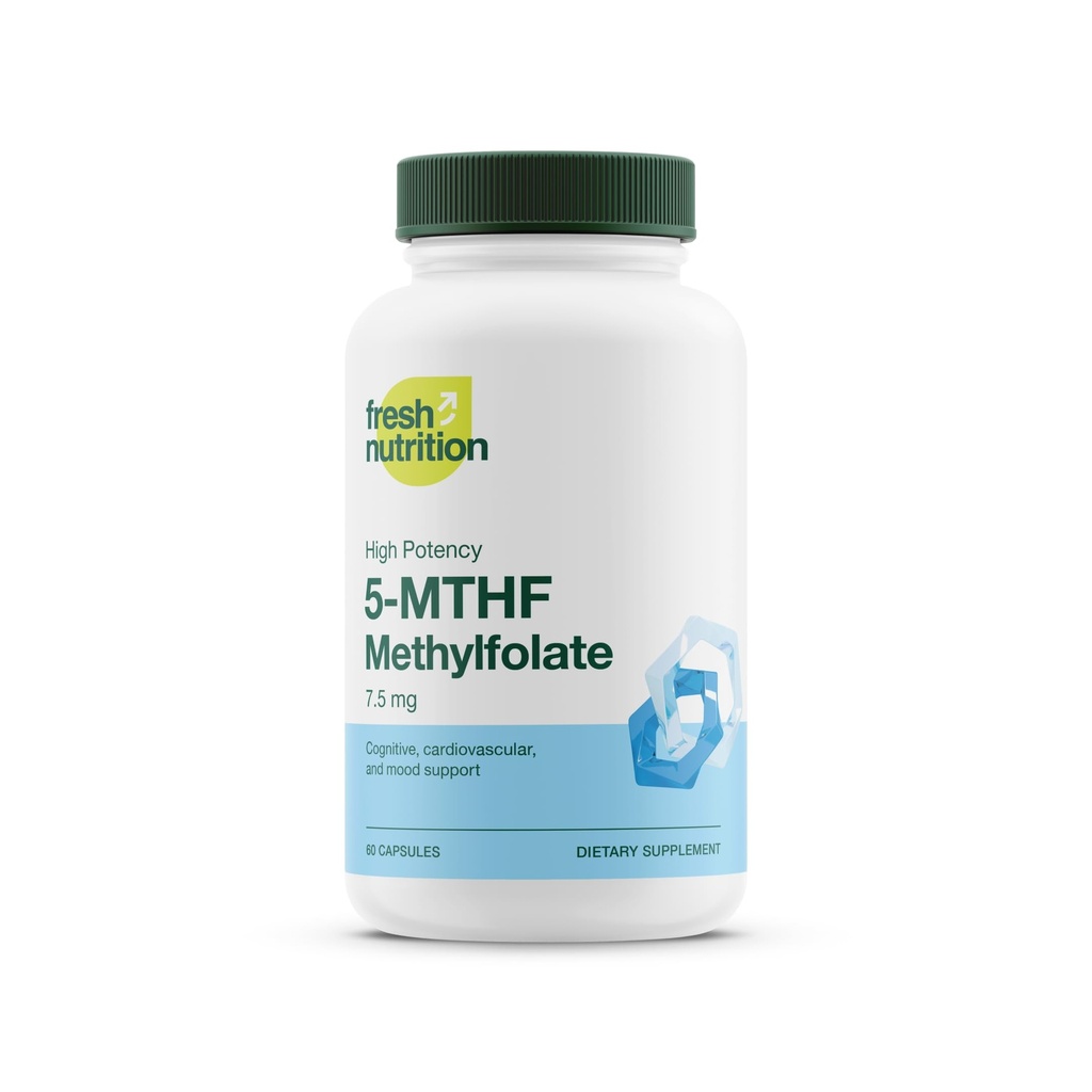 Svaigs uzturs L metilfolāts 7.5 mg – DNS, kas apstiprināts attiecībā uz maksimālo potenci – 5-MTHF metilfolāts – 90 kapsulas