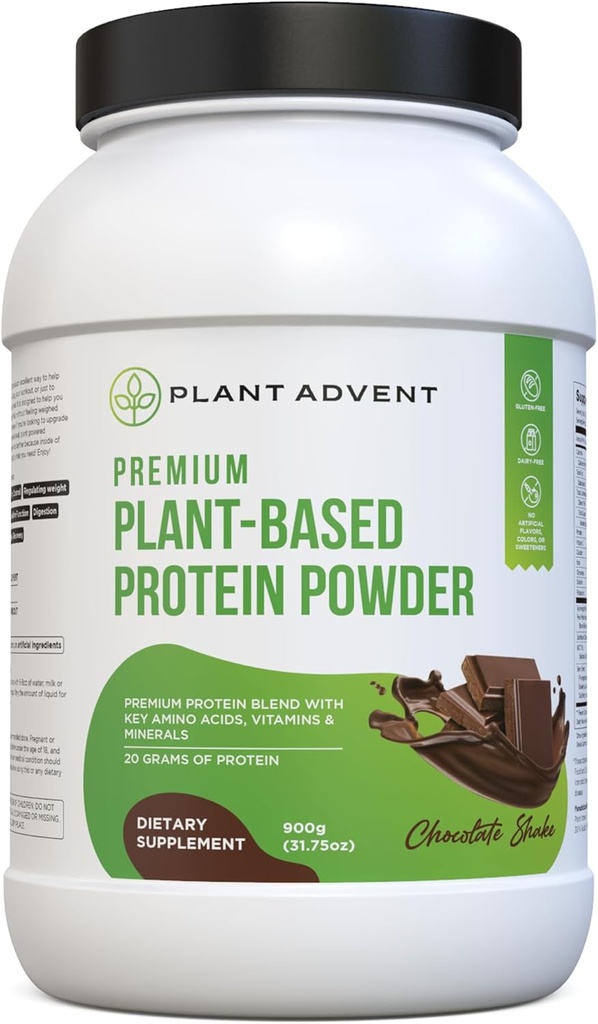 Premium uz augu izcelsmes proteīna pulveris - 100% vegāns, bez mākslīgiem uzlējumiem, bez lipekļa un bez piena produktiem (2 mārciņas, šokolādes kratīšana)