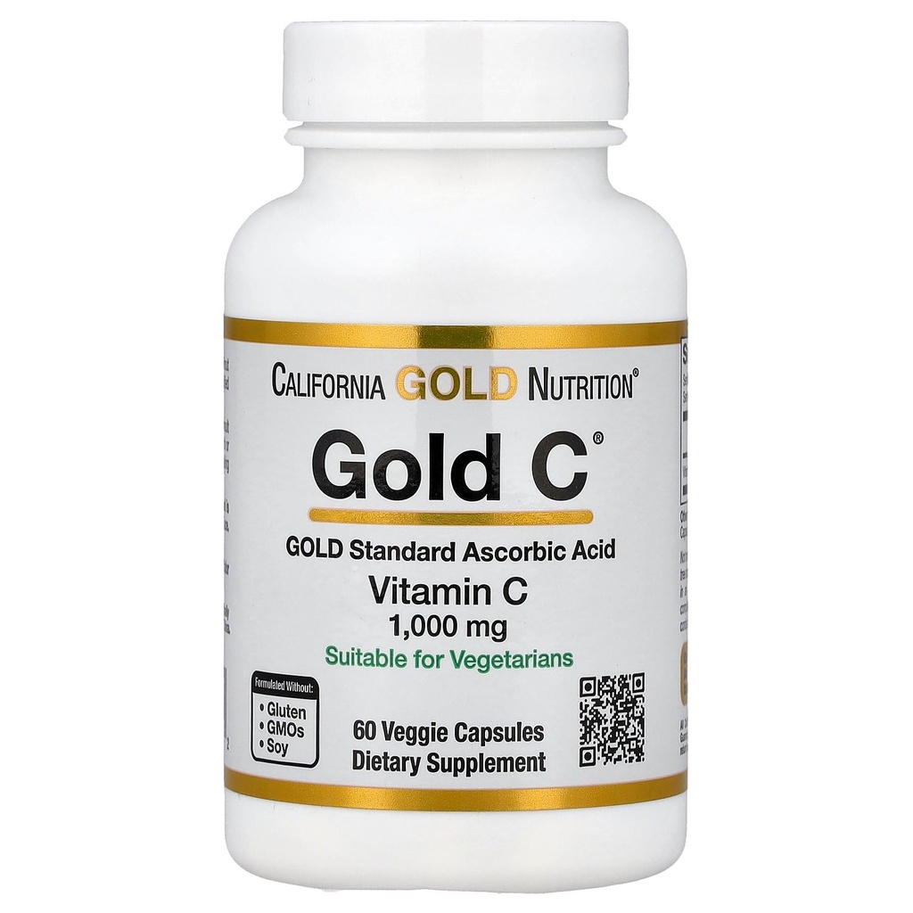 California Gold Nutrition Gold CTM, USP C vitamīns, 1000 mg, 60 Veggie kapsulas