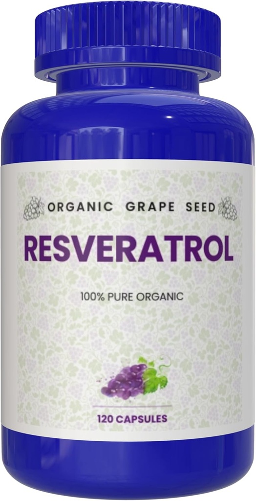 100% Pure Organic Labvēlīgais Resveratrols, 120 Kapsulas, Antioksidanti & Trans-Resveratrol, Veicina Anti-Aging, Sirds un asinsvadu atbalsts, Imūnās Boost, Garīgā skaidrība