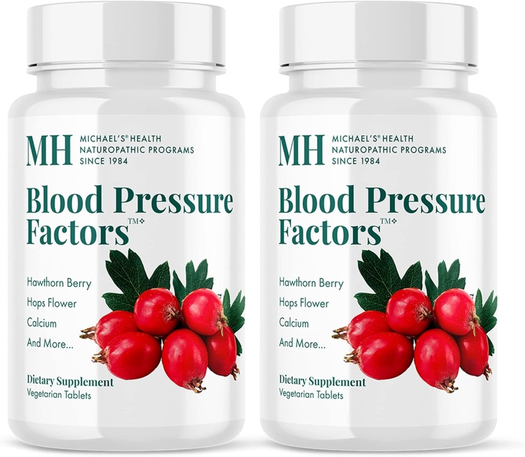 MICHAEL'S Health Naturopātiskās programmas Asinsspiediena Faktori - 180 Veģetārās tabletes, Pack of 2 - Nodrošina šķidruma līdzsvara atbalstu - Kosher - 120 Kopējais apkalpo