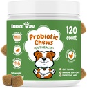 Iekšējās Paw Probiotikas suņiem, Gremošanas enzīmi un prebiotikas Formula Gut veselības, Suņu probiotikas Caureja, Bougel & Imūnās atbalsts, Vistas Flavor, 120 Soft Chews