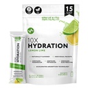 10X Veselības Hydration Paciņas Citrons Laima Elektrolītu Dzēriens Sajauc šķidrumu 15 Uzlīmes ar magnija citrātu, nātriju un kāliju - Dabīgs Uzliesmojošs Elektrolīts