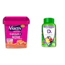 Viaktiv Kalcijs + D3 vitamīns Papildinājums Soft Chews, Karamelis, 60 Košļājamās - Kalcija Diētiskā Papildinājums & Vitafūzija D3 Gummy Vitamīni Kaulu un Imūnās sistēmas Atbalsts, Persiku, Kazeņu