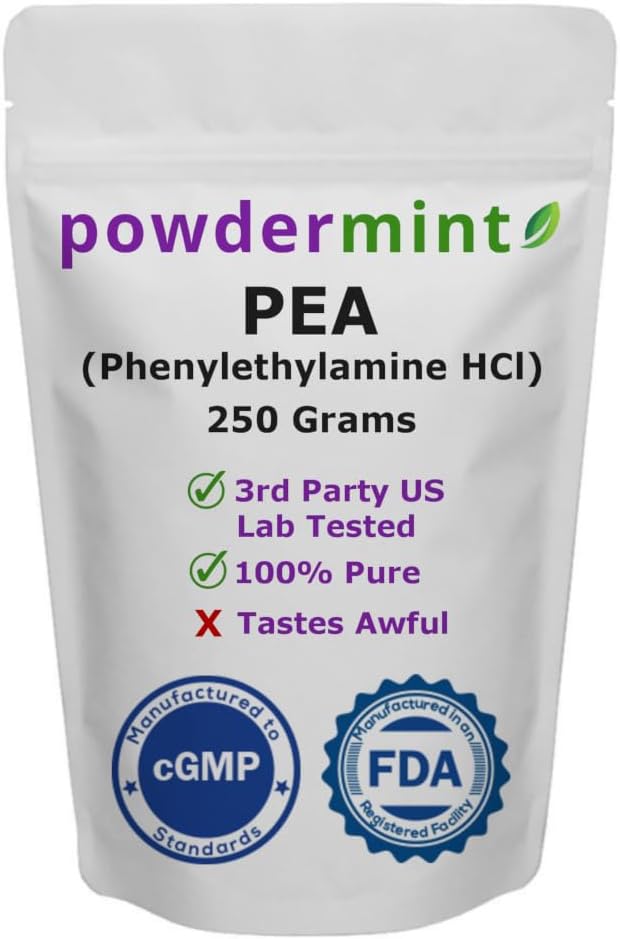 Beta Feniletilamīna HCl (Pea) Pulveris - koks, enerģija (250 Grams)