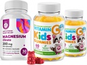 Vitamīni C Gummies 120 skaits bērniem un pieaugušajiem 240 mg un magnijs 200 mg Gumies - Imūnsupport Low-Cugar košļājamā gummy Vitamīni bērniem ar magnija Calm Kovi bērniem un pieaugušajiem Bezcukura