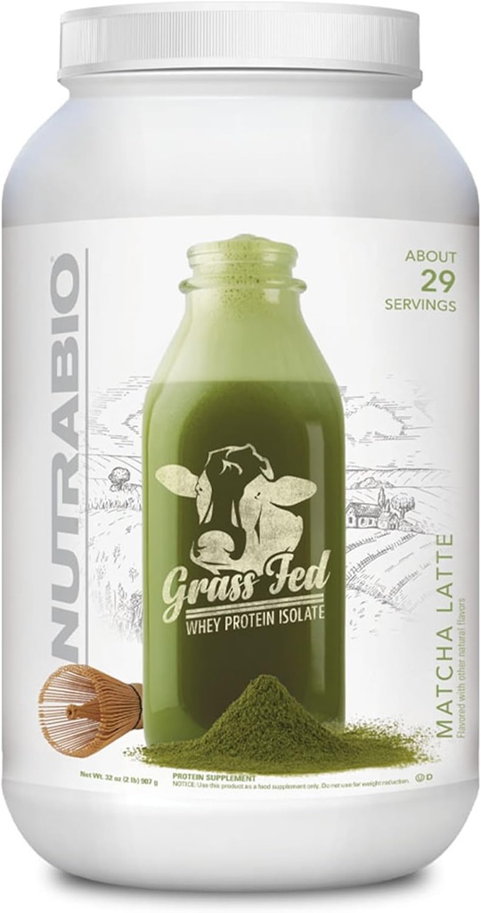 NutraBio zāles baro Sūkalu izolāta olbaltumvielu pulveris - 25G proteīna uz kausiņu - bez cukura dabas Lean muskuļu olbaltumvielu papildinājums - Matcha latte - 2 mārciņas, 29 Kalpo