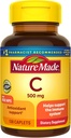 C vitamīns 500 mg Caplets ar Rose Hips, 130 Count