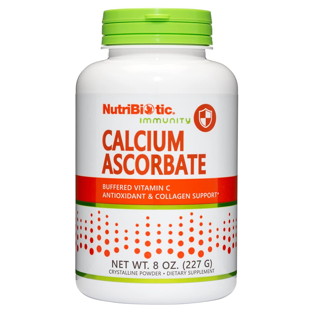 NutriBioth - kalcija askorbāts C vitamīna pulveris, 8 Oz -  ; Essential Antioksidants un kolagēns Papildinājums Bufered ar kalcija ; ; Non Acid & Easier par Gremošanas nekā Askorbīnskābi ; ; Bez lipekļa un ĢMO