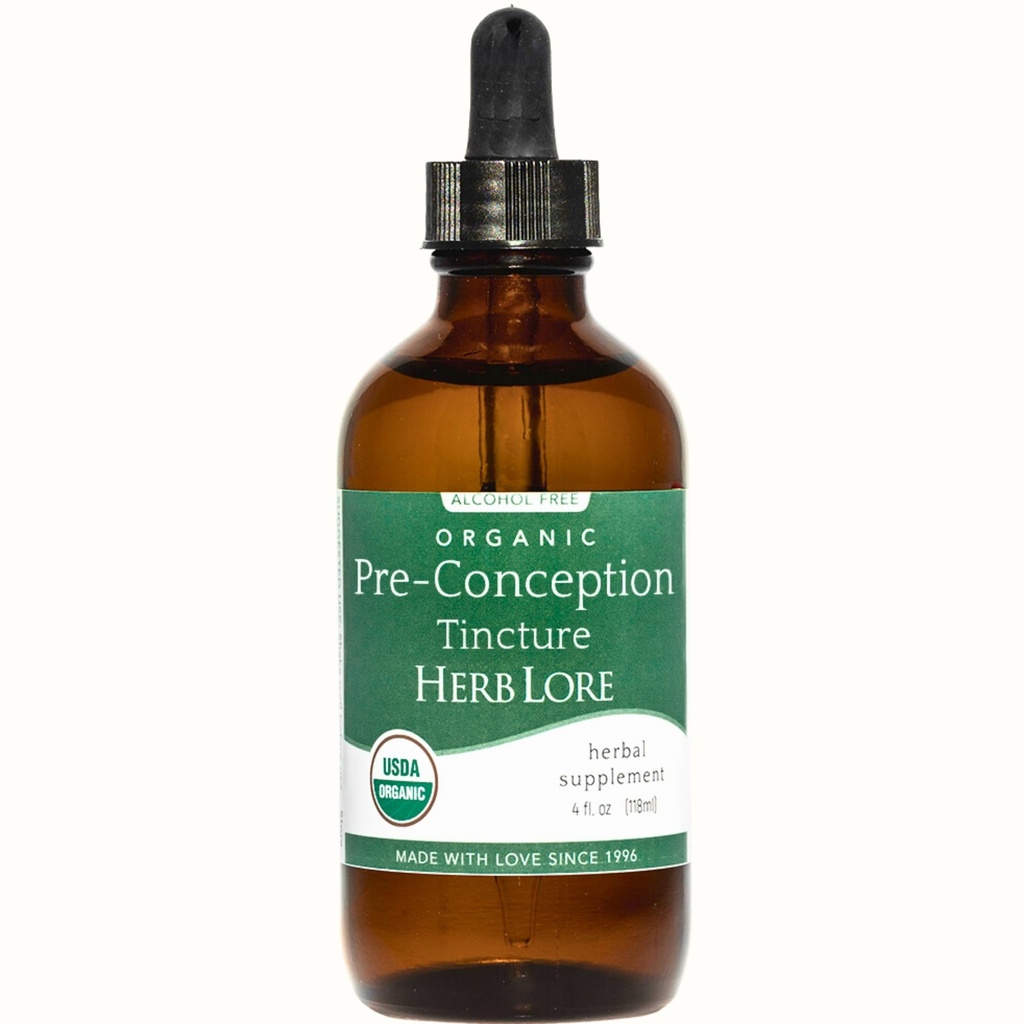 Herb Lore Organic pirmskoncepcijas Tincture – Alkohols bez šķidruma auglības atbalsts sievietēm