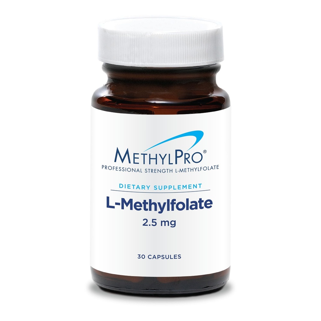 MetilPro L-metilfolāts 2.5 mg - atbalsta veselīgu domāšanas - Active Folate for Metilation Support & Biochemical Reactions - Augsta biopieejamība - Elastīga dozēšana - 30 Kalpojumi - 30 kapsulas