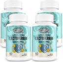 Liposomālais laktoferīns 1000 mg Diēta - Maksimizēts laktoferīns - Jaundzimušā sastāvdaļa - dzelzs absorbcijai un imūnai funkcijai Laktoferīna piedevas pieaugušajiem, 60 softgeli (4 pudeles)