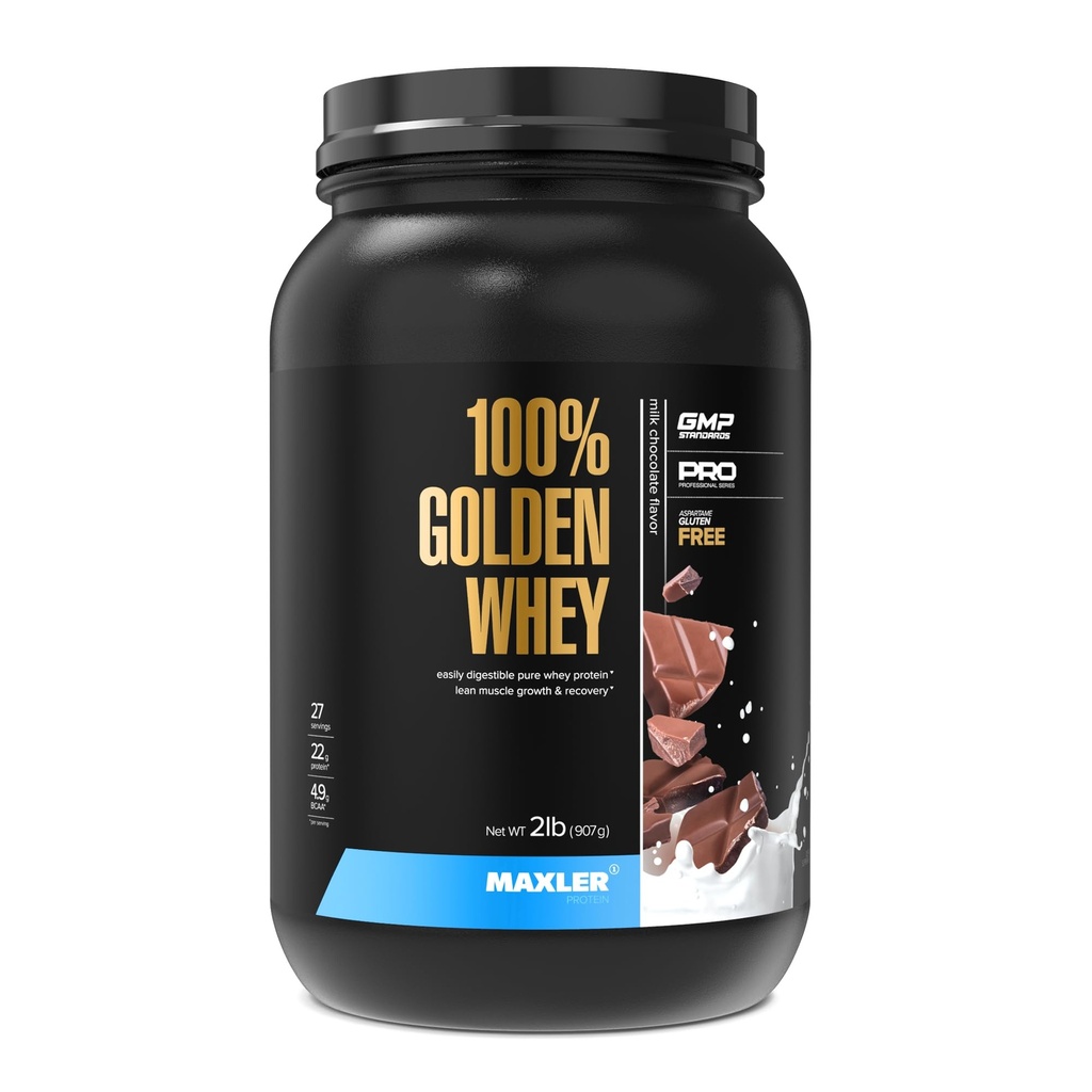 Makslers 100% Zelta sūkalu proteīns - 22g Olbaltumvielas uz kalpot - Premium Sūkalu Olbaltumvielu Pulveris pirms post Workout - Ātri absorbējošu sūkalu Koncentrāts Izolāts & Hidrolizāts Blend - Piena Šokolādes proteīns 2 Lb