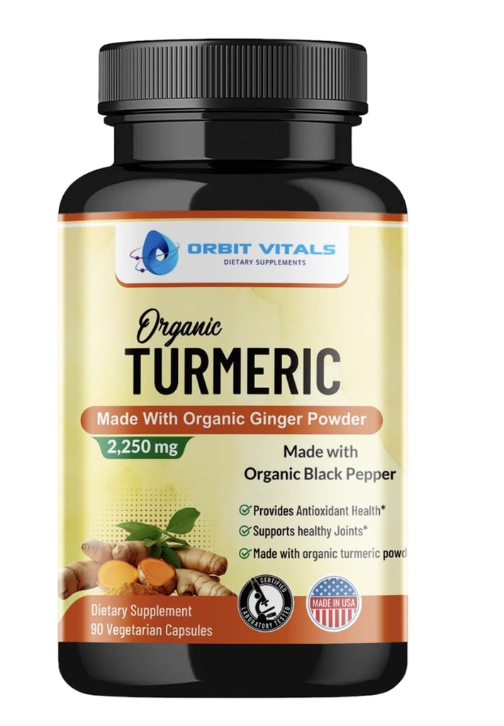 Kurkuma ar melno piparu un ingveru 2250mg - Ultra potents kurkumas papildinājums ar 95% kurkuminoīdiem un bioPerīnu kopīgam atbalstam, uzlabota bioloģiskā pieejamība, imūnā veselība - 90 Vegan kapsulas