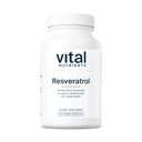 Vitālie barības līdzekļi Resveratrols; īpaši augstas intensitātes antioksidants; transrezveratrols sirds un asinsvadu un šūnu veselības atbalstam*; vegana papildinājums; lipeklis, piens un bez sojas; ne-GMO; 60 kapsulas