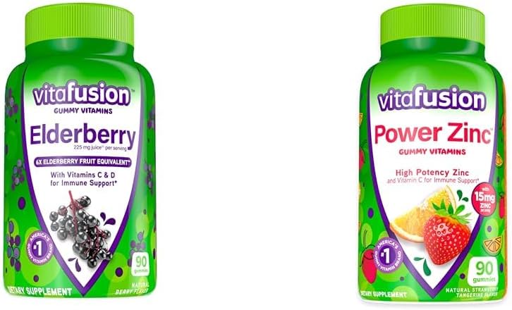 Vitafusion Elderberry & Cinka Gummy Vitamīni Imūnsupport, 90ct
