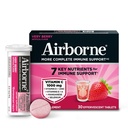Airborne 1000mg C vitamīns ar D vitamīnu + Cinka Cukuru nesaturošs multivitamīns Imūnu atbalsts Putojošas ziežamās tabletes, ļoti ogu uzliesmojums ar spēcīgiem antioksidantiem VIT A C & E, 30 tabletes