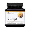 Youtheory Shilajit - 500 mg Shilajit kapsulas - Enerģijas papildinājums - Shilajit Atbalsta izturība un izturība - Pure Himalayan Shilajit - Gluten, Dairy & Soy Free - 60 Veģetārās kapsulas
