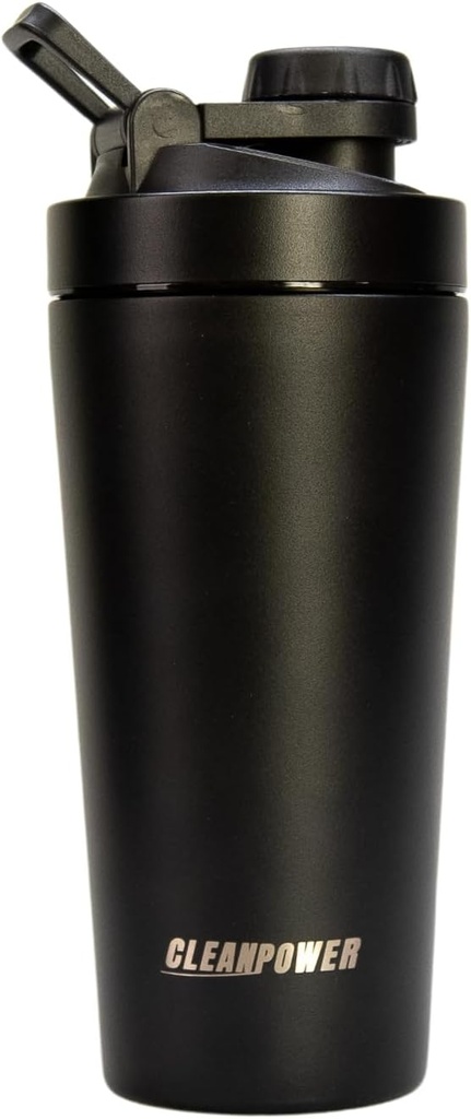 CleanPower Nerūsējošā tērauda kratītājs Pudele ; Ideāls Olbaltumvielu Shakes, Pre-Workout, Gludumi, Kafija, uc .    - Odor-Resistant 
