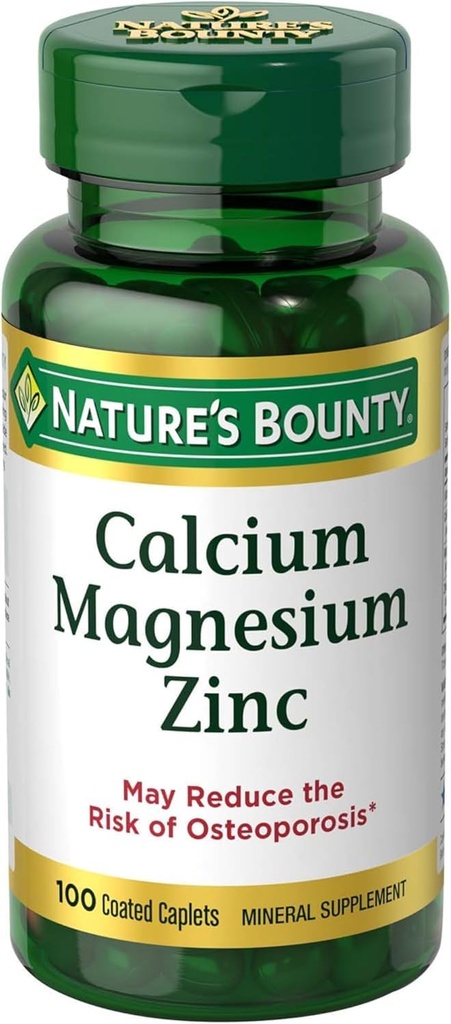 Nb VIT Cal/Mag/Zinc izmērs 100s Dabas bounty Kalcijs-magnijs-Zinc Caplets 100 Skaits