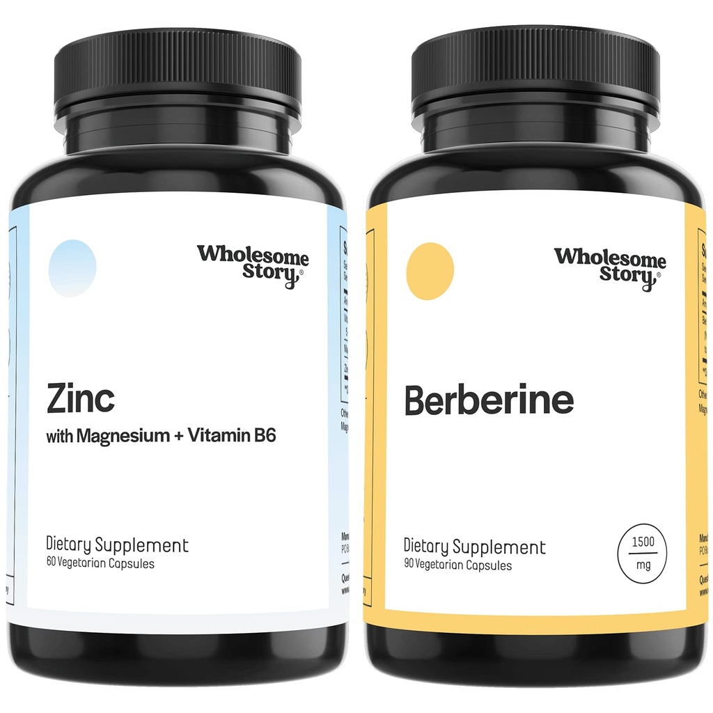 3-in-1 Cinka pikolināts Magnija Glicerīns Papildinājumi ar vitamīnu B6 + berberīns 1500mg HCl Papildinājums 