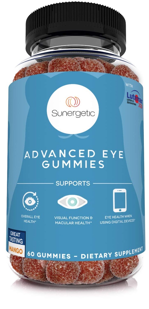 Premium Eye Support Gumies–Lutein Gummies with Zeaxanthin Atbalsta Kopumā Acu veselību, Vīzija un Makular Health–Klīniski Studējis Lutein & Zeaxanthin Gumies ar Lutemax 2020-60 Eye Gummies