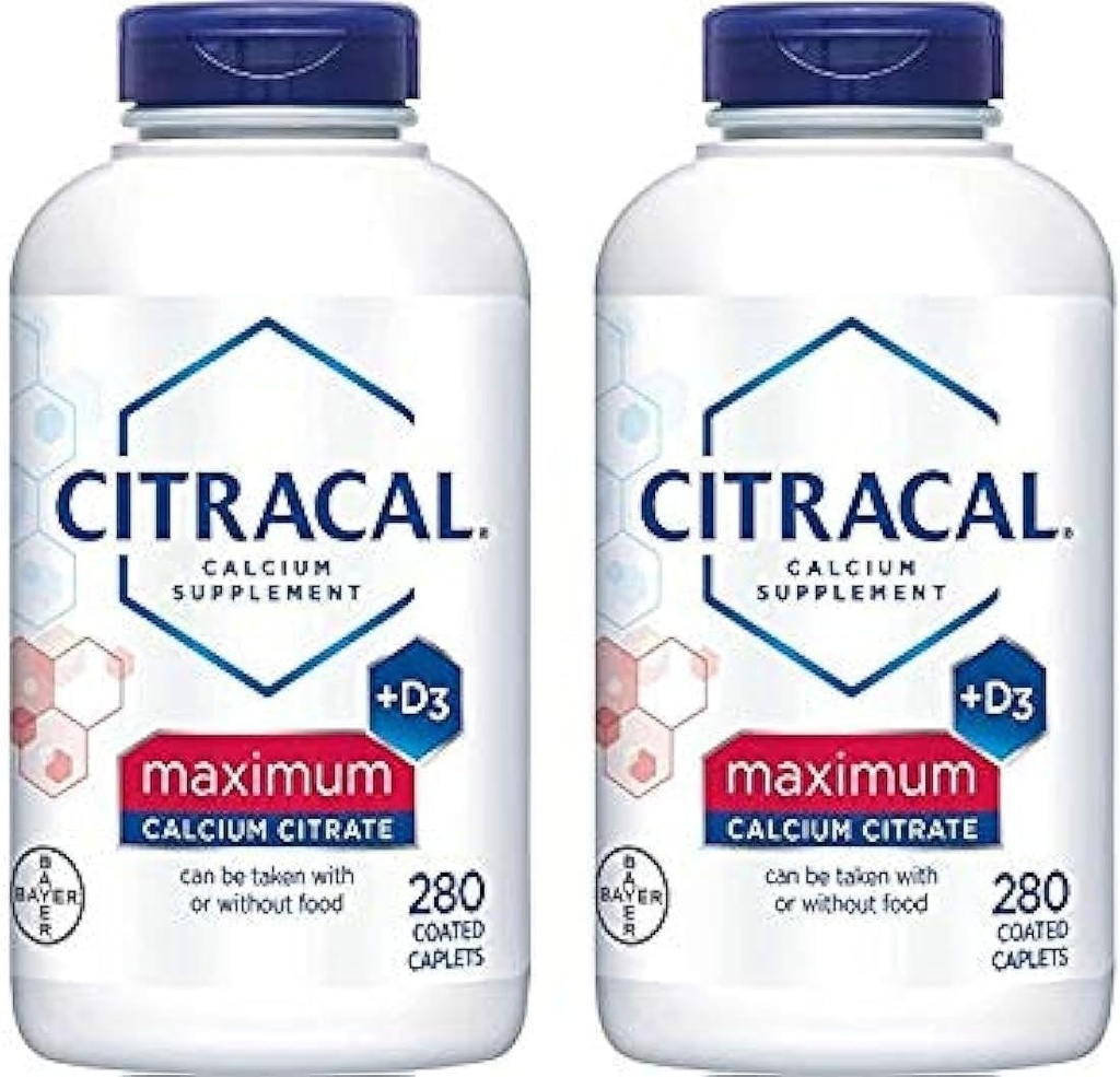 Citrāls - kalcija citrāts ar vitamīnu D3 - 2 pudeles, 280 Caplets Katrs