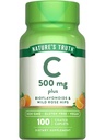 Dabas patiesība C vitamīns ar rožu gurniem un bioflavonoīdiem - 500 mg - 100 Caplets - Vegāns, bez GMO un lipekļa