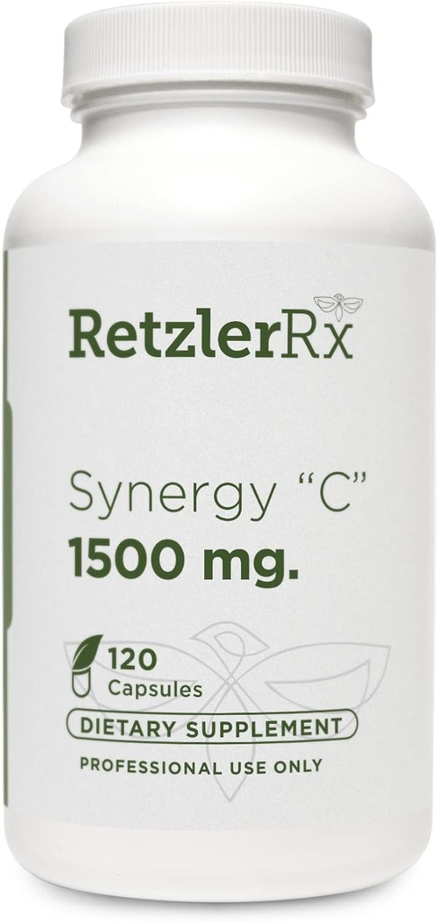 RetzlerRx® Sinerģija C 1500 mg pēc Dr. RetzlerRxTM - Advanced High-Potency C vitamīna formula - Imūnsupports, antioksidantu aizsardzība un ādas veselība