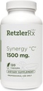 RetzlerRx® Sinerģija C 1500 mg pēc Dr. RetzlerRxTM - Advanced High-Potency C vitamīna formula - Imūnsupports, antioksidantu aizsardzība un ādas veselība