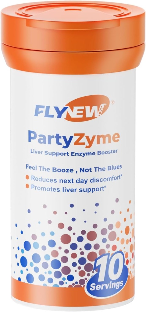 PartyZyme pēcselekcijas labsajūtai, Sober Up Pill, Labāks rīts, Party Smart Support, Aknu atbalsts, Dabīgais enzīmu pastiprinātājs Ražots ASV, NADH, DHM, L-Teanīns, VITAMIN C, 10 tabletes, GMP