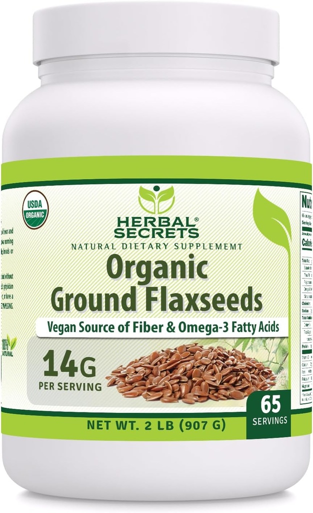 Augu Secrets USDA Organiskās augsnes Linsēklas 2 Lbs Pulveris - 14 Grams Per Servē - 65 Kalpo - Izcils Vegan avots Fiber & Omega - 3 Taukskābes - Ne- GMO (2 Lb - 1 iepakojums)