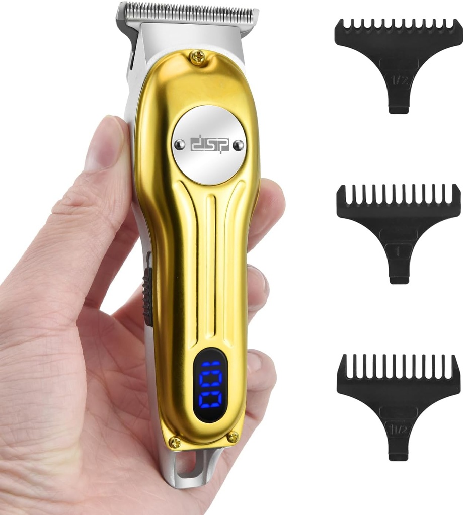 DSP Beard Trimmer vīriešiem, bezkorda mati Clipper Shavers, sejas mati Trimmer bārda un Mustache Trimmer, profesionālo diskontu komplekts vīriešiem atkārtoti uzlādējams LED displejs (Zelts)