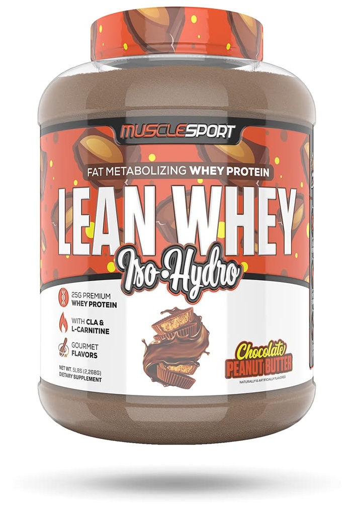 Muskuļi Lean Whey RevolutionTM Olbaltumvielu pulveris - Sūkalu proteīns Izolāts - zems kaloriju saturs, zems ogļhidrātu saturs, zems tauku saturs, neticami aromatizētāji - 25g Olbaltumvielas uz skujkoku - 5lb Šokolādes riekstu sviests