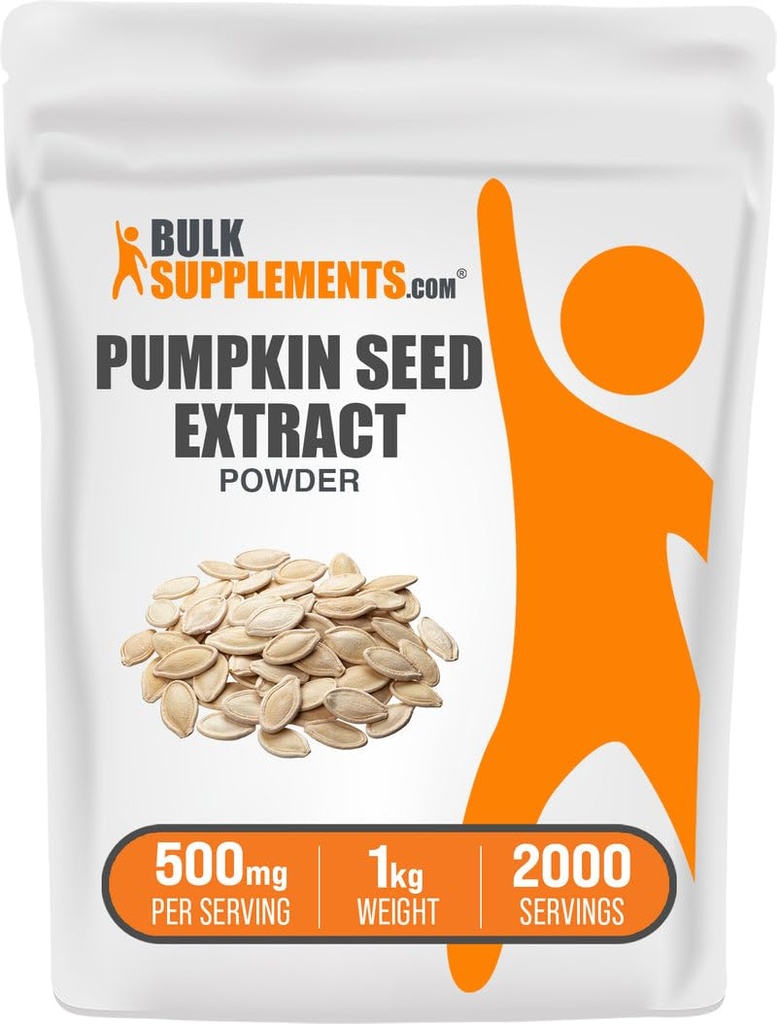 BulkSupplements.com Ķirbju sēklu ekstrakta pulveris - Ķirbju sēklu papildinājums, augu izcelsmes papildinājums - Vegan & Gluten Free, 500mg uz vienu Kalpotāju, 1kg (2.2 mārciņas) (1. iepakojums)