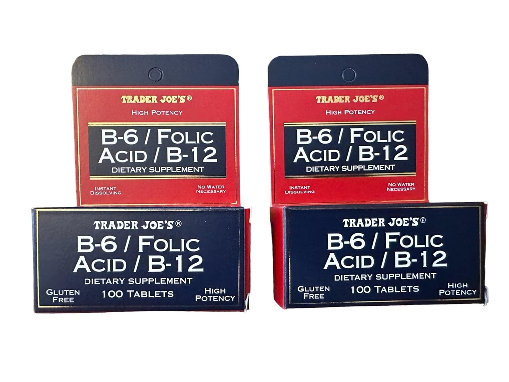 Tirgotājs Joe's B-6/Folic Acid / B-12 Diētiskās piedevas (200 tabletes - 2 iepakojumi)